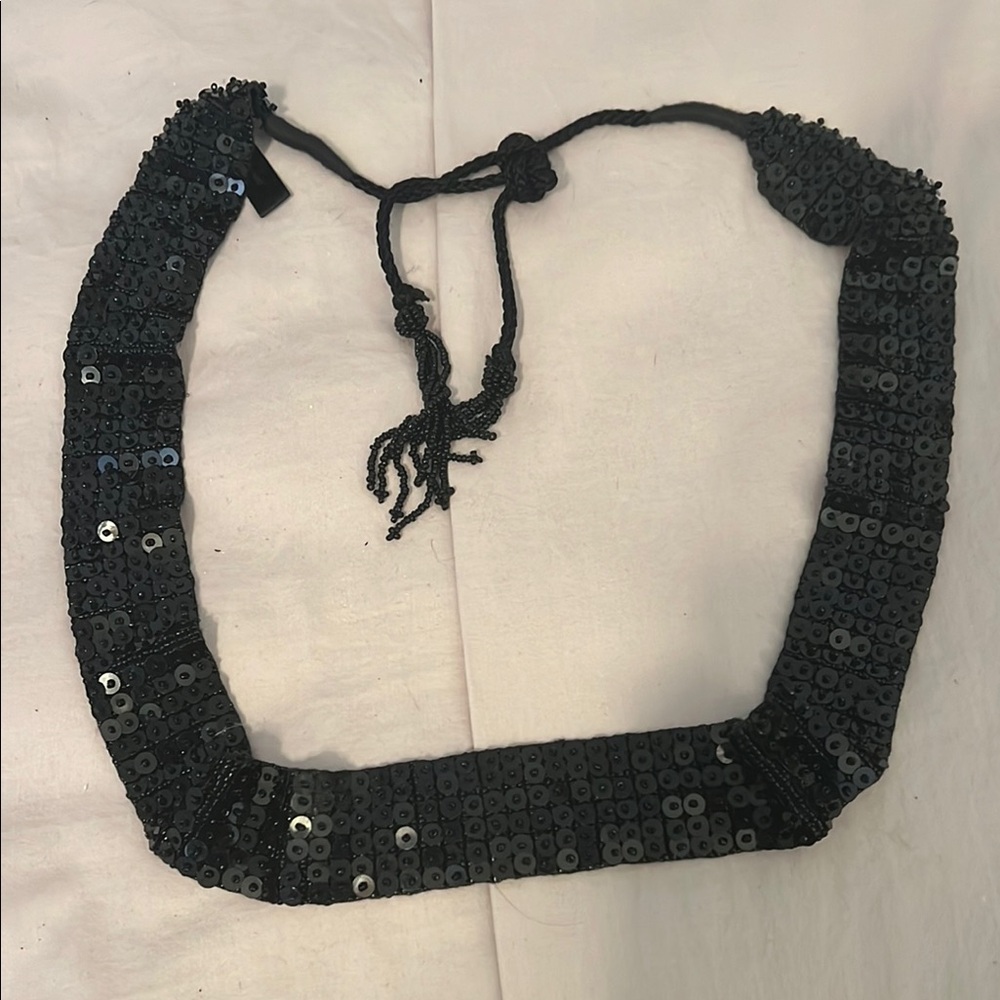 Black Beaded Fashion Belt